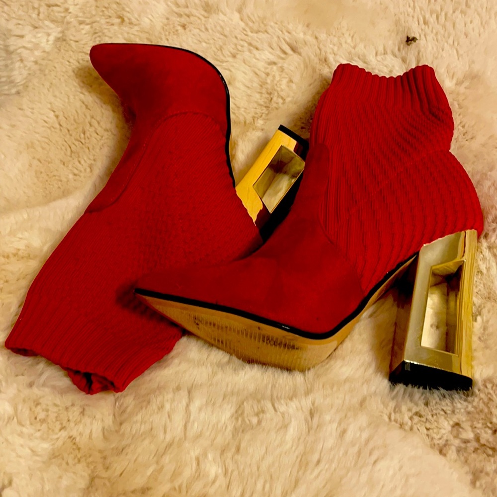 Catherine malandrino red ankle boots 6